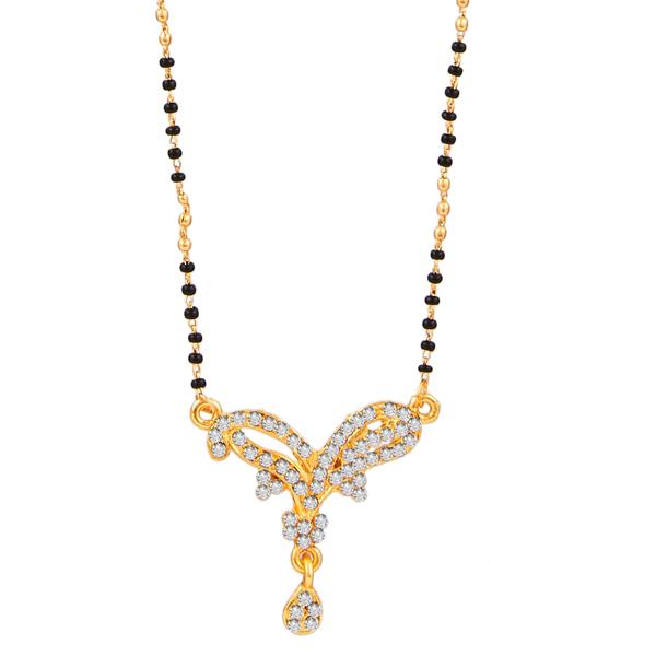 Kriaa Gold Plated White Austrian Mangalsutra - 1500647