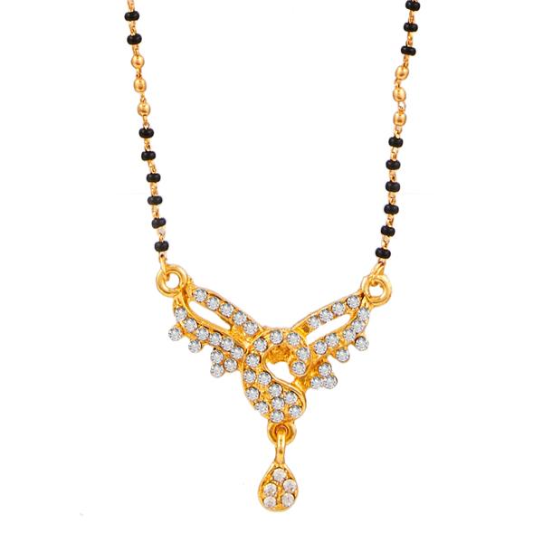 Kriaa Gold Plated White Austrian Mangalsutra - 1500649