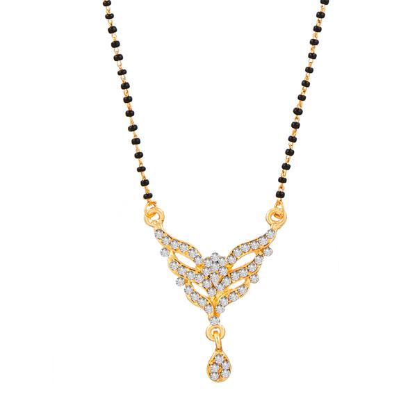 Kriaa Gold Plated White Austrian Mangalsutra - 1500650