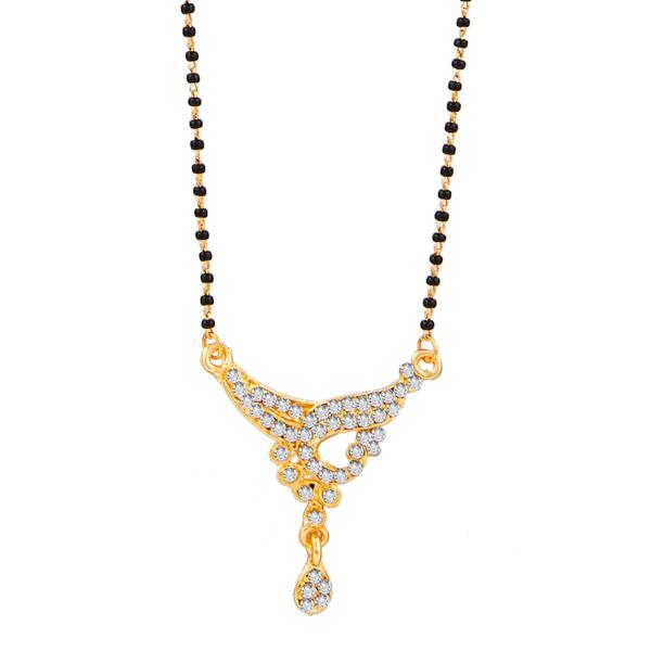 Kriaa Gold Plated White Austrian Mangalsutra - 1500651