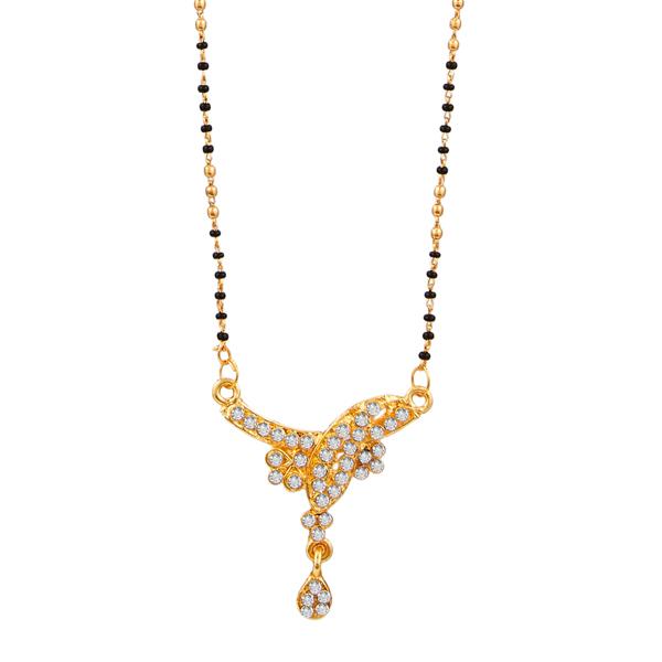 Kriaa White Austrian Gold Plated Mangalsutra - 1500653