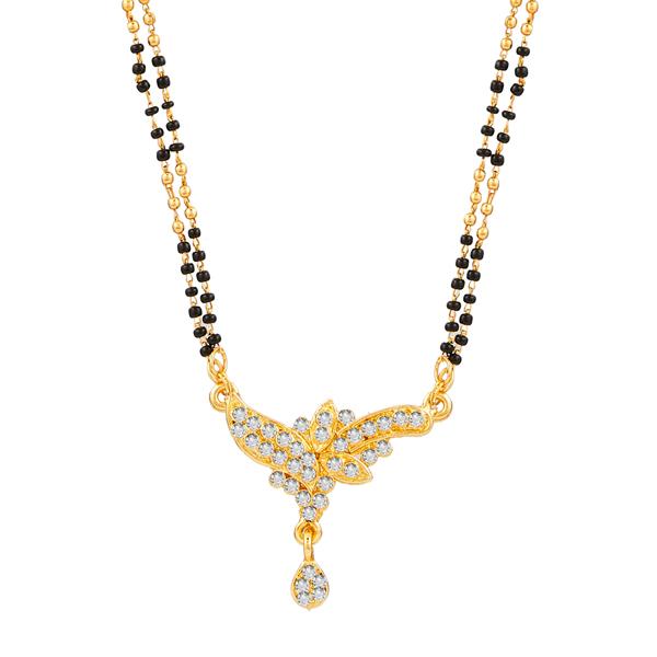 Kriaa White Austrian Gold Plated Mangalsutra - 1500654