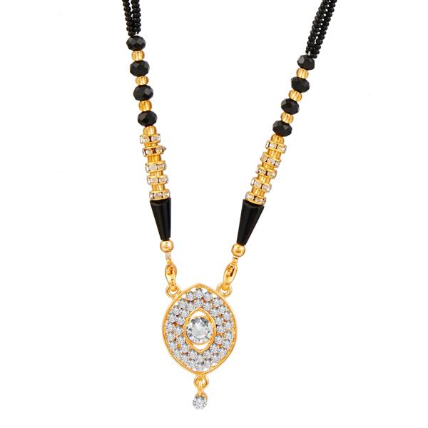 Kriaa White Austrian Gold Plated Mangalsutra - 1500657