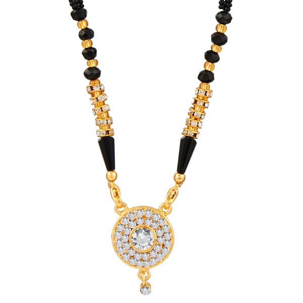 Kriaa White Austrian Gold Plated Mangalsutra - 1500658