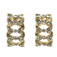 Kriaa Gold Plated Austrian Stone Stud Earrings - 1501317