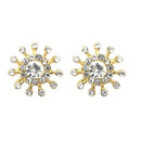 Kriaa White Austrian Stone Gold Plated Stud Earrings - 1501310