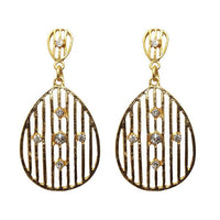 Kriaa Gold Plated Austrian Stone Dangler Earrings - 1501329