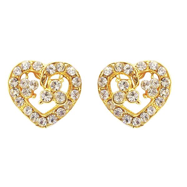 Kriaa Gold Plated Austrian Stone Stud Earrings - 1501332