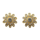 Kriaa Gold Plated Austrian Stone Stud Earrings - 1501349