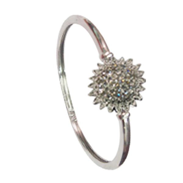 Kriaa Silver Plated Austrian Stone Floral Design Kada - 1501405