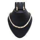 Kriaa Gold Plated White Pearl Necklace Set - 1501422