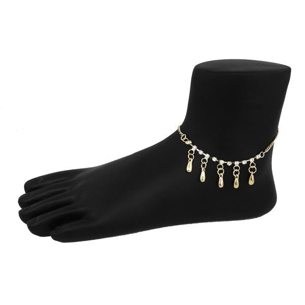 Eugenia Gold Plated White Austrian Stone Anklet - 1501719