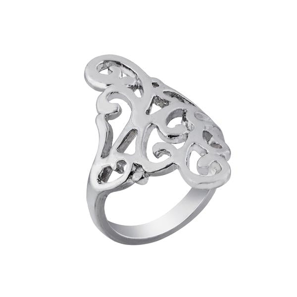 Urthn Zinc Alloy Rhodium Plated Ring - 1501816A_17