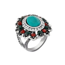 Urthn Resin Stone Rhodium Plated Ring - 1501835A_17