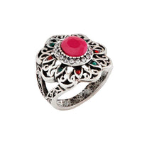 Urthn Resin Stone Rhodium Plated Ring - 1501837A_17