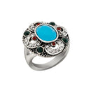 Urthn Multicolor Resin Stone Rhodium Plated Ring - 1501838A_17