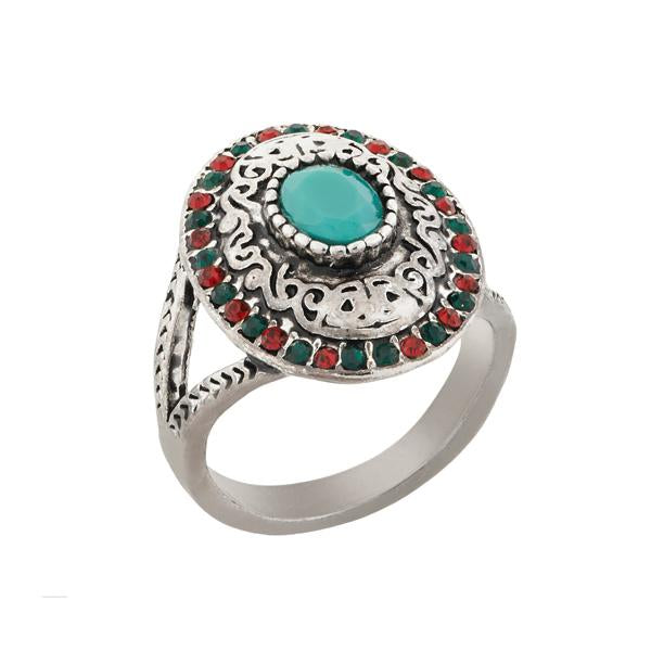 Urthn Resin Stone Rhodium Plated Ring - 1501843B_19