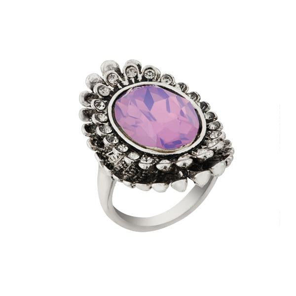 Urthn Rhodium Plated Purple Stone Ring - 1501844_17