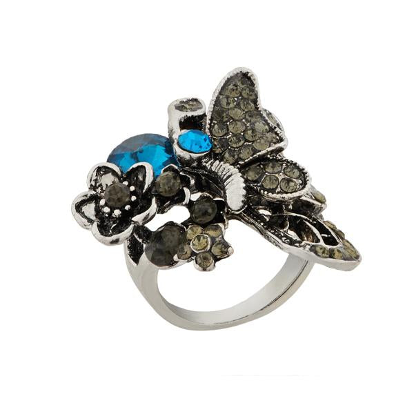 Urthn Rhodium Plated Butterfly Design Ring - 1501857_16