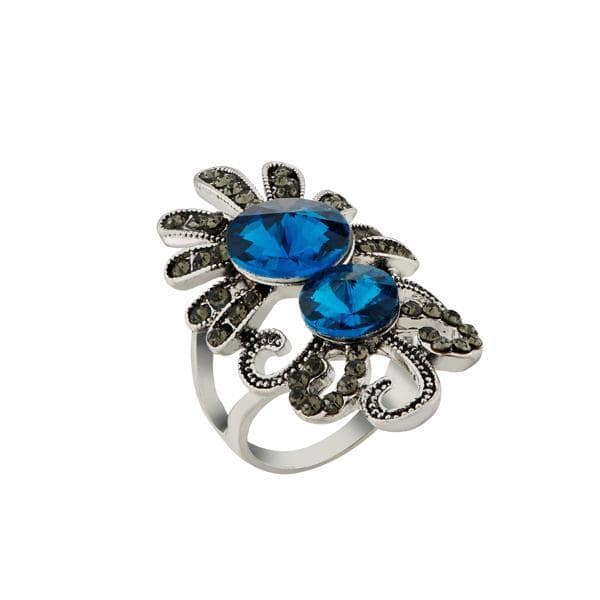 Urthn Blue Stone Silver Plated Ring - 1501860_16