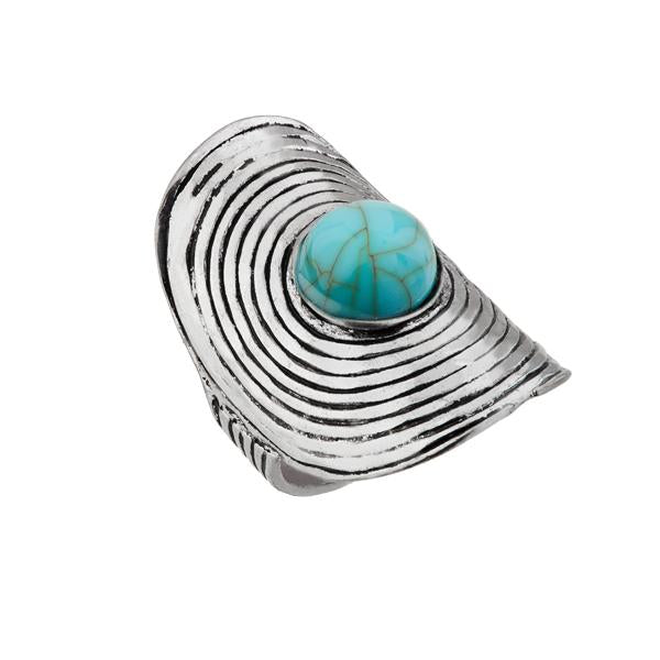 Urthn Blue Gems Stone Silver Plated Ring - 1501862C_17