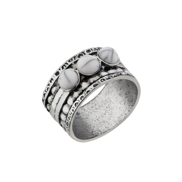 Urthn White Gems Stone Rhodium Plated Ring - 1501864D_17