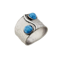 Urthn Rhodium Plated Blue Stone Ring - 1501866A_17