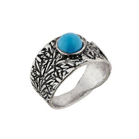 Urthn Rhodium Plated Blue Gems Stone Ring - 1501867_17