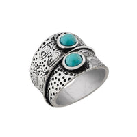 Urthn Rhodium Plated Blue Resin Stone Ring - 1501868_20