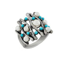 Urthn Pearl Rhodium Plated Ring - 1501871_18