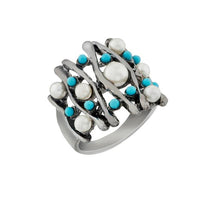 Urthn Pearl Rhodium Plated Ring - 1501871_18