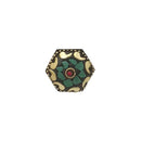 Urthn Green Resin Stone Gold Plated Adjustable Ring - 1501886A