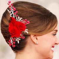 Apurva Pearls Floral Design Gold Plated Hair Brooch - 1502015A