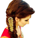 Apurva Pearls Leaf Design Gold Plated Hair Brooch - 1502022B
