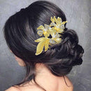 Apurva Pearls Stone Gold Plated Hair Brooch - 1502025A