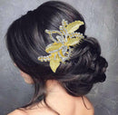 Apurva Pearls Stone Gold Plated Hair Brooch - 1502028A