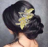 Apurva Pearls Stone Gold Plated Hair Brooch - 1502028A