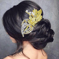 Apurva Pearls Stone Gold Plated Hair Brooch - 1502029A