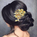 Apurva Pearls Brown Pearl Austrian Stone Gold Plated Hair Brooch - 1502031B