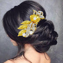 Apurva Pearls Stone Gold Plated Hair Brooch - 1502032A