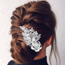 Apurva Pearls Rhodium Plated Stone Pearl Floral Hair Brooch - 1502055A