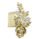 Apurva Pearls Stone Pearl Gold Plated Hair Brooch - 1502056B