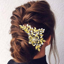 Apurva Pearls Gold Plated Stone Pearl Floral Hair Brooch - 1502060B