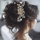 Apurva Pearls Gold Plated Austrian Stone Pearl Hair Brooch - 1502062B