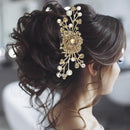 Apurva Pearls Gold Plated Austrian Stone Pearl Hair Brooch - 1502064B