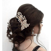 Apurva Pearls White Austrian Stone Gold Plated Hair Brooch - 1502072A