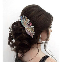 Apurva Pearls Multi Austrian Stone Gold Plated Hair Brooch - 1502076B