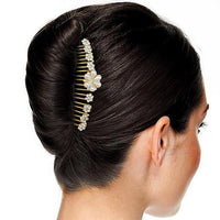 Apurva Pearls White Austrian Stone Floral Hair Brooch - 1502088