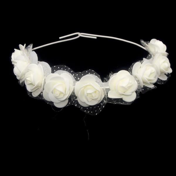 Urthn White Tiara Rose Flower Crown - 1502101
