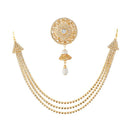 Apurva Pearls White Stone Hair Brooch - 1502228A